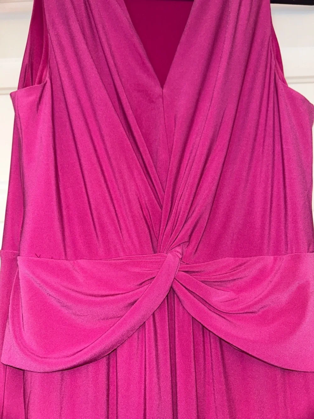 WHBM Sleeveless A-Line Midi Dress 10 Pink Wedding Office Travel Barbie Twist